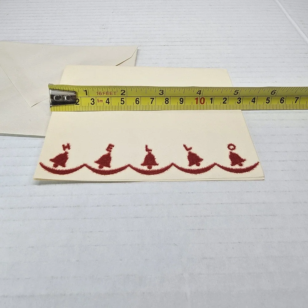VTG 1950s Buzza‎ Cardozo Velvetone Flocked Christmas Notes Made in USA 9 Cards